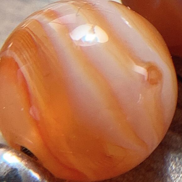 Signed Jay King DTR Agate Gemstone Pendant Necklace Orange White Sterling Silver - Picture 12 of 16